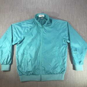 Vintage La Mode Jacket Mens Medium Blue Nylon Windbreaker Running Track USA